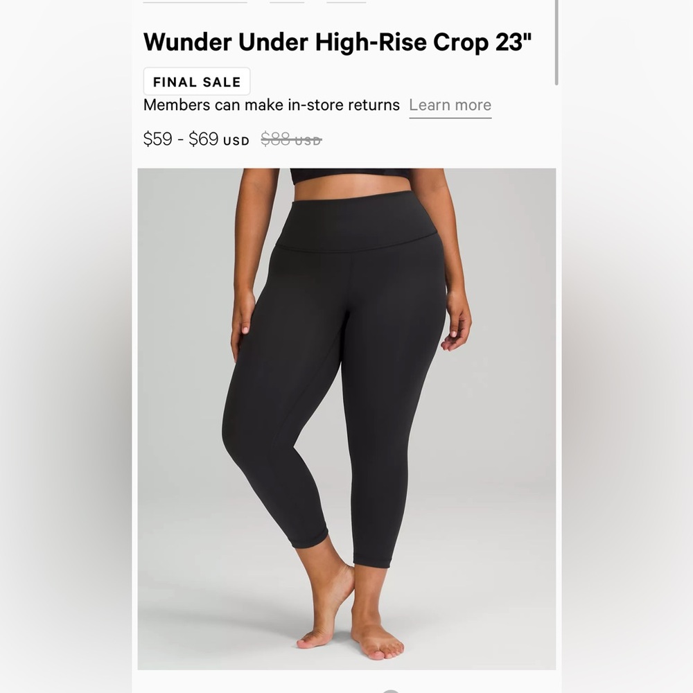 Lululemon Wunder Under High-Rise Crop 23”